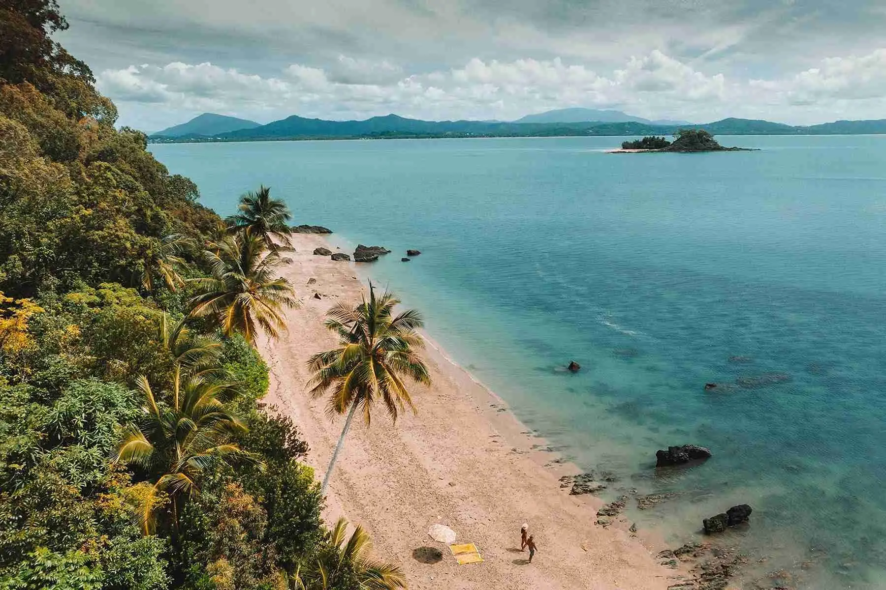 Aerial view of the beach at Dunk Island