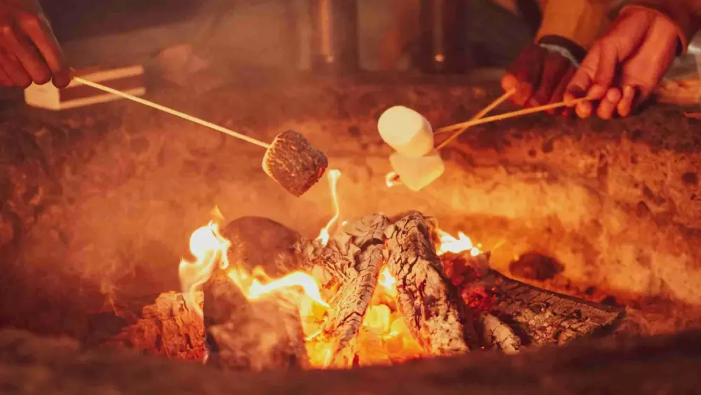 Marshmallows on a campfire